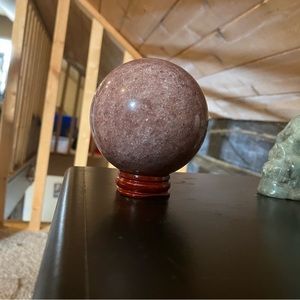 Strawberry quartz crystal sphere